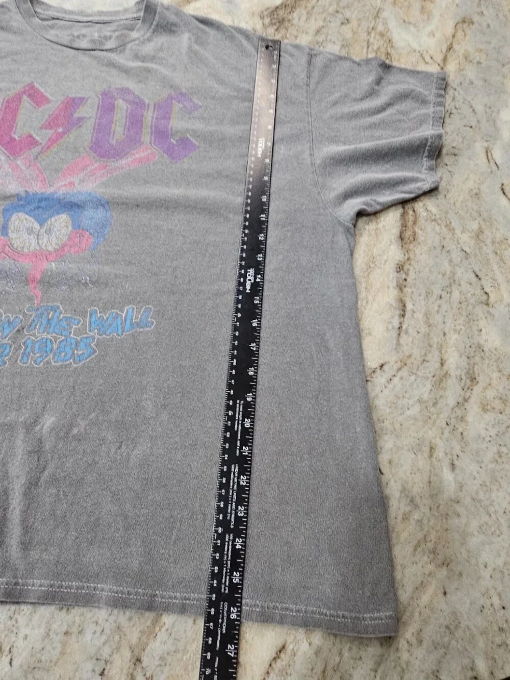 ACDC Fly on the Wall 1985 Tour T Shirt Gray Graphic Band Tee XL